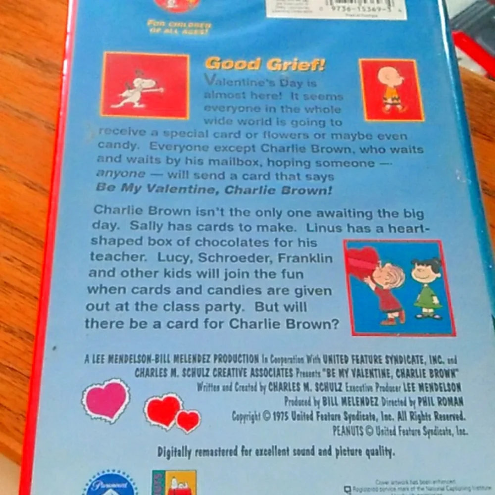Vintage Be My Valentine Charlie Brown VHS MOVIE